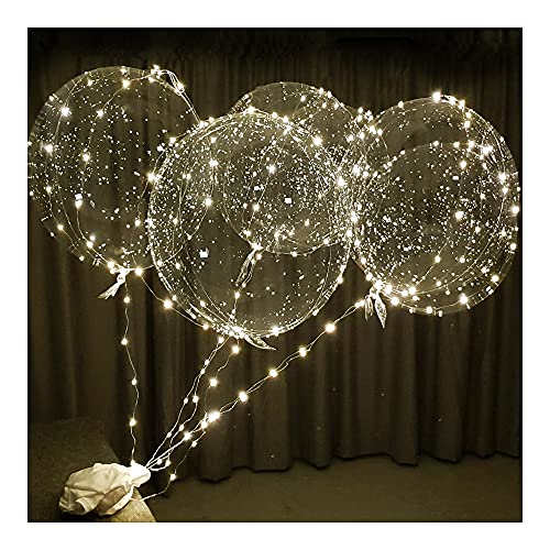 Image of Lightsfever LED Light up Party Balloons with Batteries, 22 inch warm white Big Size Clear Bobo Balloons for Helium or Air(12 pack warm white)