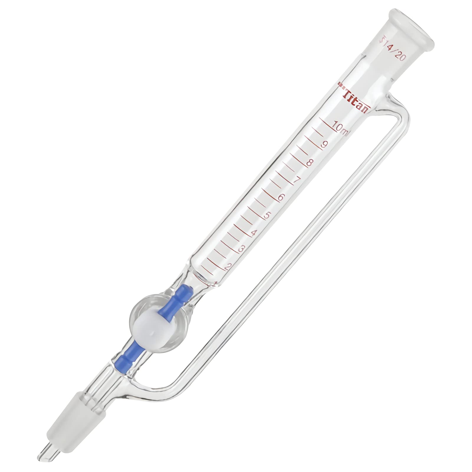 Glass Equalizing Dropping Funnel,Constant Pressure Funnel with PTFE Stopcock Chemistry Laboratory Glassware (10ml,14/20 Joint)