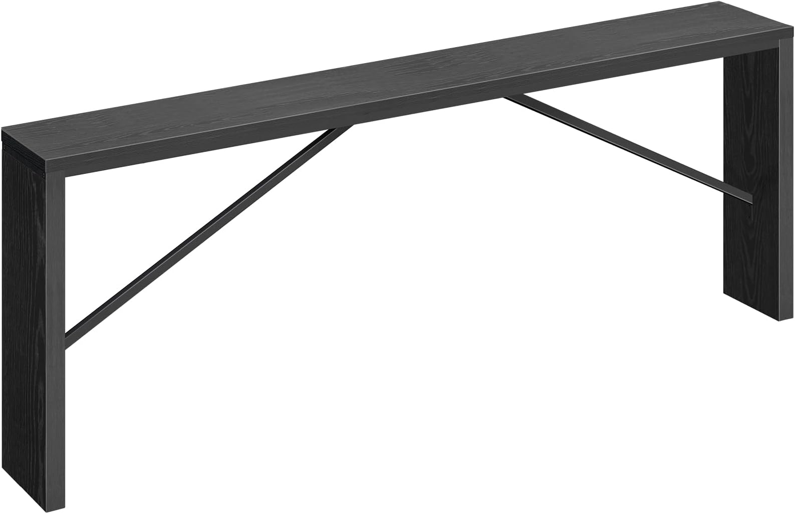Console Table, 78.7" Long Sofa Table Behind Couch, Narrow Entryway Table, Farmhouse Dining Table with Angled Metal Frame, Industrial Console Table for Entryway, Black CTHB20801