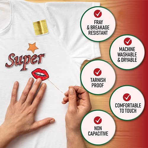 Mandala Crafts Metallic Embroidery Thread Set – Gold Metallic Thread For Sewing Machine And Hand Decorative Sewing – 218 Yards 200M Gold Thread For Embroidery Needle Work #TOP7