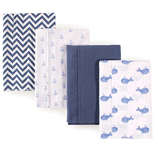 Image of Hudson Baby Unisex Baby Cotton Flannel Burp Cloths, Whale, One Size