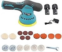 Mupsecer Cordless Car Buffer Polisher 5500RPM, 2x21V Batteries, 21PCS Kit, 8-Speed Scratch Remover for Auto Detailing