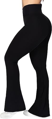 Miniatura 5 de Sunzel - Leggings acampanados, pantalones de yoga cruzados con control de abdomen, cintura alta y piernas anchas
