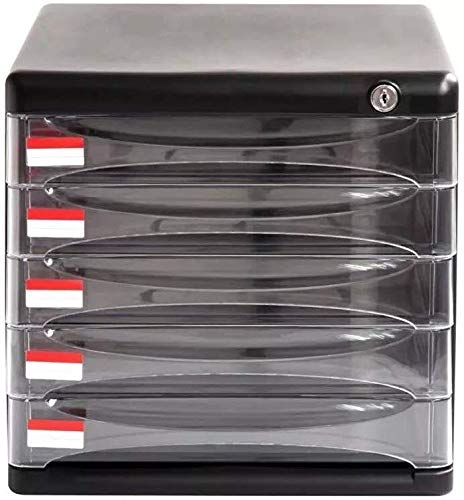 Preisvergleich Produktbild Schreibtischlampe Aktenschrank Abschließbare Schreibtischschublade Typ Datenspeicherdatei Zeitung Racks Comfortable Pull-in Design Desktop Sorter Plastics (Color : Black)