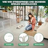 fxw Homeplus Hundelaufstall, Stabile 60cm 8 Drahtpaneele Welpengitter Hund für Welpen und Kleine Hunde, Weiß│Patentiert