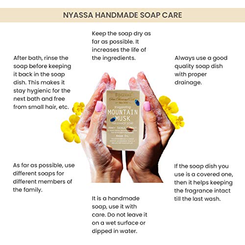 Image of Nyassa Luxurious Mountain Musk Handmade Natural Bathing Soap | Honey Suckle Extract&Argan Oil| Musky Fragrance |Smooth & Soft Skin| All Skin Type 75gm