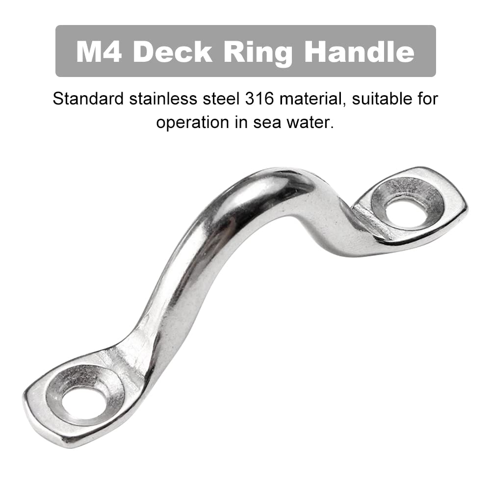M5 Piastra Occhiello in Acciaio Inox Set,6 Pezzi Piastra Oculare e Moschettone,Staffa Occhiello Gancio con Viti,Soffitto a Forma di U Gancio Piastre per Occhi da Parete per Appendere Fissaggio