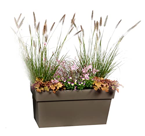Muret Toscana 80 con ruedas de EDA Plastiques, jardinera rectangular para terraza 3