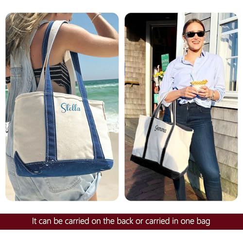 Bolsa Tote personalizada de lona bordada para mujer miniatura 2