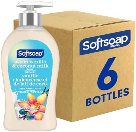 Amazon.com : Softsoap Warm Vanilla & Coconut Milk Scent Liquid Hand Soap, Moisturizing Liquid Hand Soap, 11.25 Ounce, 6 Pack