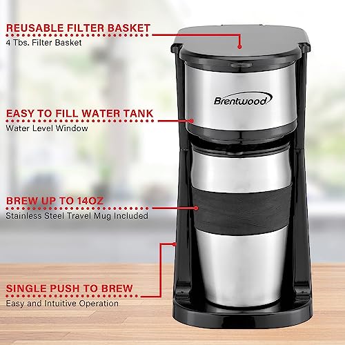 Image of Brentwood TS-113BK Coffee Maker, Standard, Black