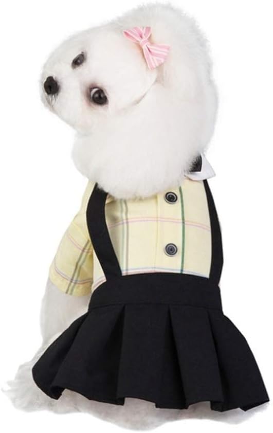 Pet Tutu Dress Dog Cats Spring Summer Stripes Rompers Clothes for Dog Boys Small Dog Girls Bowknot Dress Dog Couple Clothing (Color : A Size : Large) (A XX)