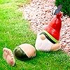 Shefio summer gnomes with watermelon garden figure whimsical 3 piece sleeping garden gnome statue set for outdoor decor watermelon gnome  urban country home decor