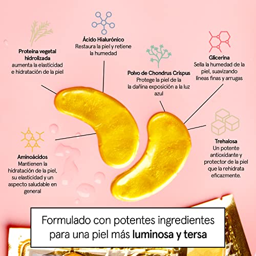 Miniatura 4 de Grace And Stella Parches Ojos Bolsas Y Ojeras Para Reducir Ojeras, Bolsas, Arrugas - Parches Ojos De Gel, Cuidado Personal Vegano No Testado En Animales 24 Pares, Oro