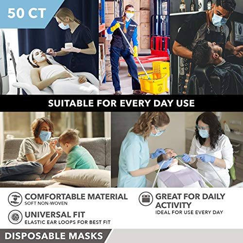 Máscaras Descartáveis – 50 peças – 3 camadas