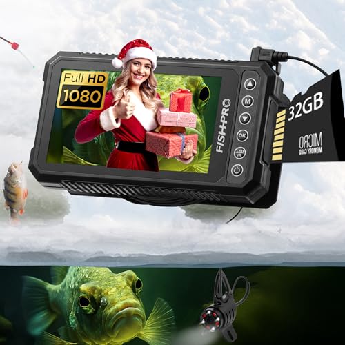 Image of [FishPRO 2026 Upgrade] 4.5'' True HD 1080P Underwater Fishing Camera (Plug & Play) - Ice Fishing Camera Underwater w / 5,000mAh, USB-C, IR+LED, Fish Finder for Ice /Lake /Kayak, 66ft