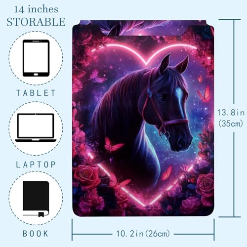 Pochette PC portable et housse ordinateur portable cheval rose