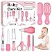 Set per la Cura del Bambino, Baby Care Set, Set Neonato Trousse per l'Igiene e Cura, Forbicine per Unghie e Capelli,Spazzolini da denti,Tagliaunghie,Alimentatore di per Neonati, 10 Pezzi