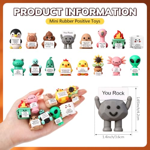 Gejoy 100 Pcs Mini Rubber You Rock Toys Mini Positive Figures Gifts, Novel by Gejoy - Used condition - Image 2