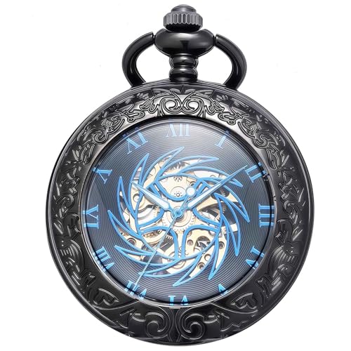 Montre de poche mécanique Sun-God-Bird loupe spéciale et chaîne rétro pour gilet