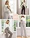 Sweetyweee 3 Pack Women's Maternity Pants Wide Leg Lounge Over The Belly Loose Drawstring Casual Pregnancy Pants with Pockets(Cream Gray, Light Coffee, Brown,XX-Large)