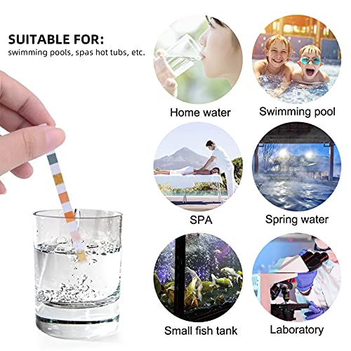 WMLBK Pool Water Test Kit 100ct,7 in 1 Ph Test Strips for Pools and Spas Swimming Pool Accessories PH/ Total Chlorine/ Hardness/ Free Chlorine/ Bromine/ Cyanuric Acid/Alkalinity - Thumbnail 7