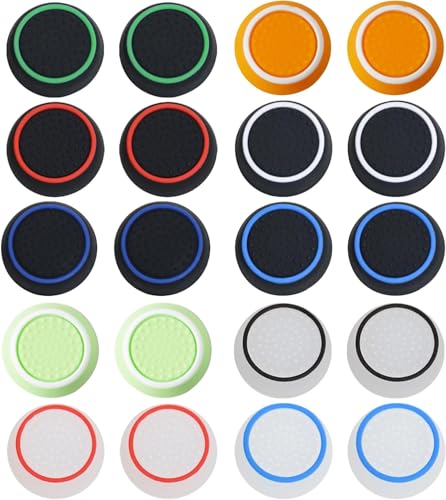 Heyumybit Joystick Thumbstick Grips,20 Piezas Tapas para Joystick,Cubiertas de Agarre para Mando de Silicona,Tapas de Agarre para Controlador Xbox One Series X/S,Ps4,Ps5