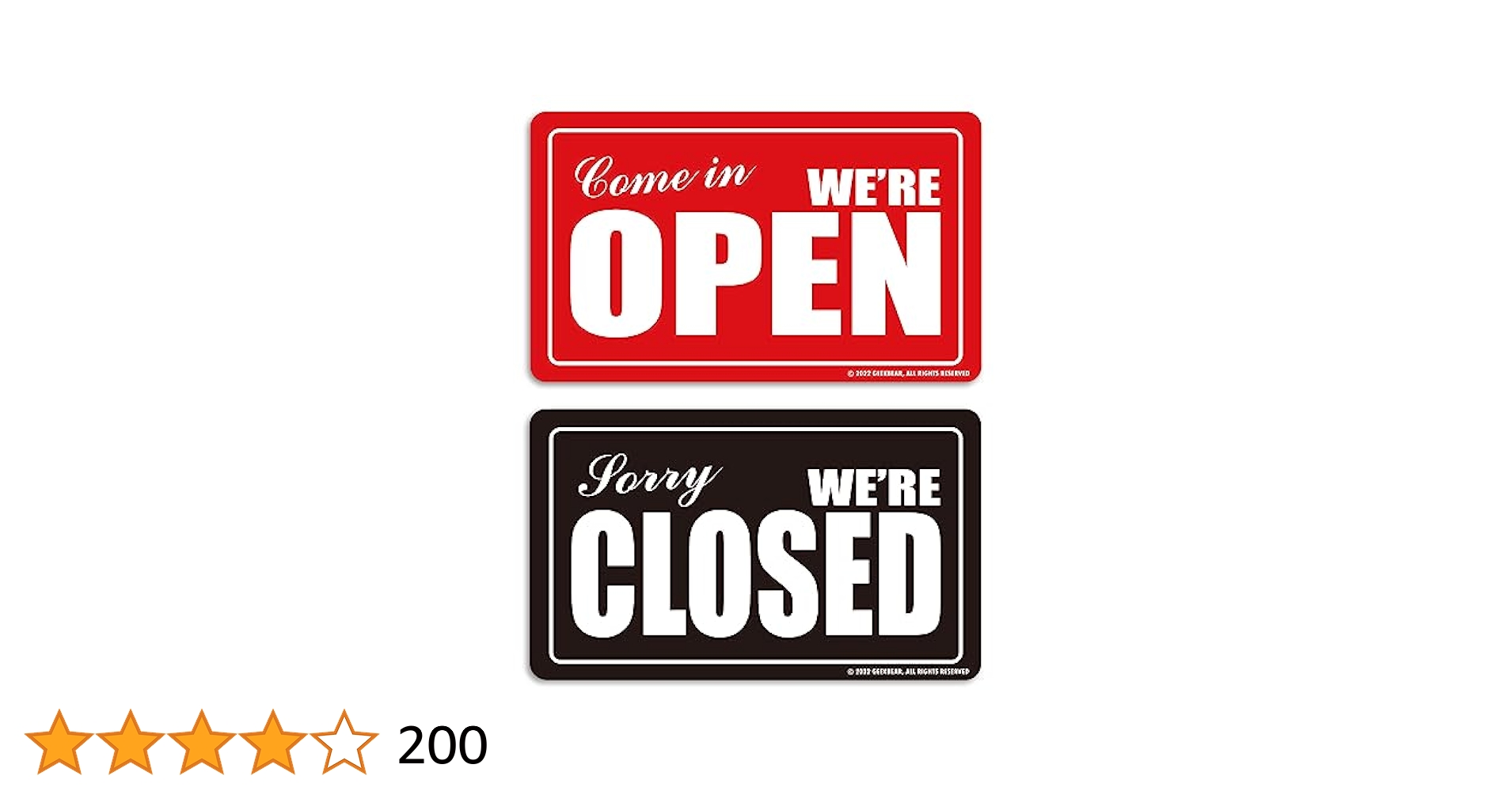 Amazon | Open Closed Sign (01. Red & Black)オープン