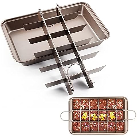 Brownie Antihaft Backform Kohlenstoffstahl Kuchenform, EUBSWA Brownie Verstellbar Backformen Cookies Cake Mould mit Antihaftbeschichtung Cover