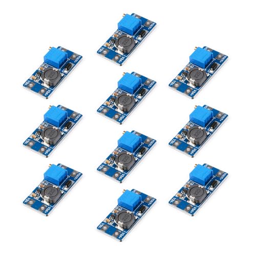 10pcs MT3608 DC-DC Adjustable Boost Module 2A - Step up Converter for 2V-24V to 5V 9V 12V 28V Power Boosting