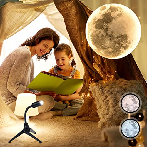 Image of Upgraded Non-Fade Moon Projector Night Light, USB Powered Moon Lamp with 3 Lighting Colors, Brightness Adjustable Atmosphere Night Light Projector, Gift for Kids Couples Wall Ceiling Decor
