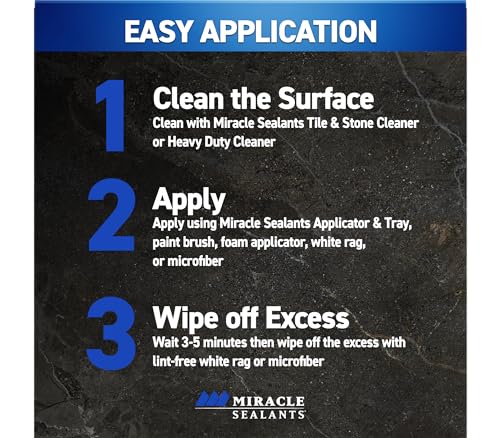 Miracle Sealants 511 H2O Plus Advanced Penetrating Sealer for Countertops, Stone, Tile & Grout, Quart