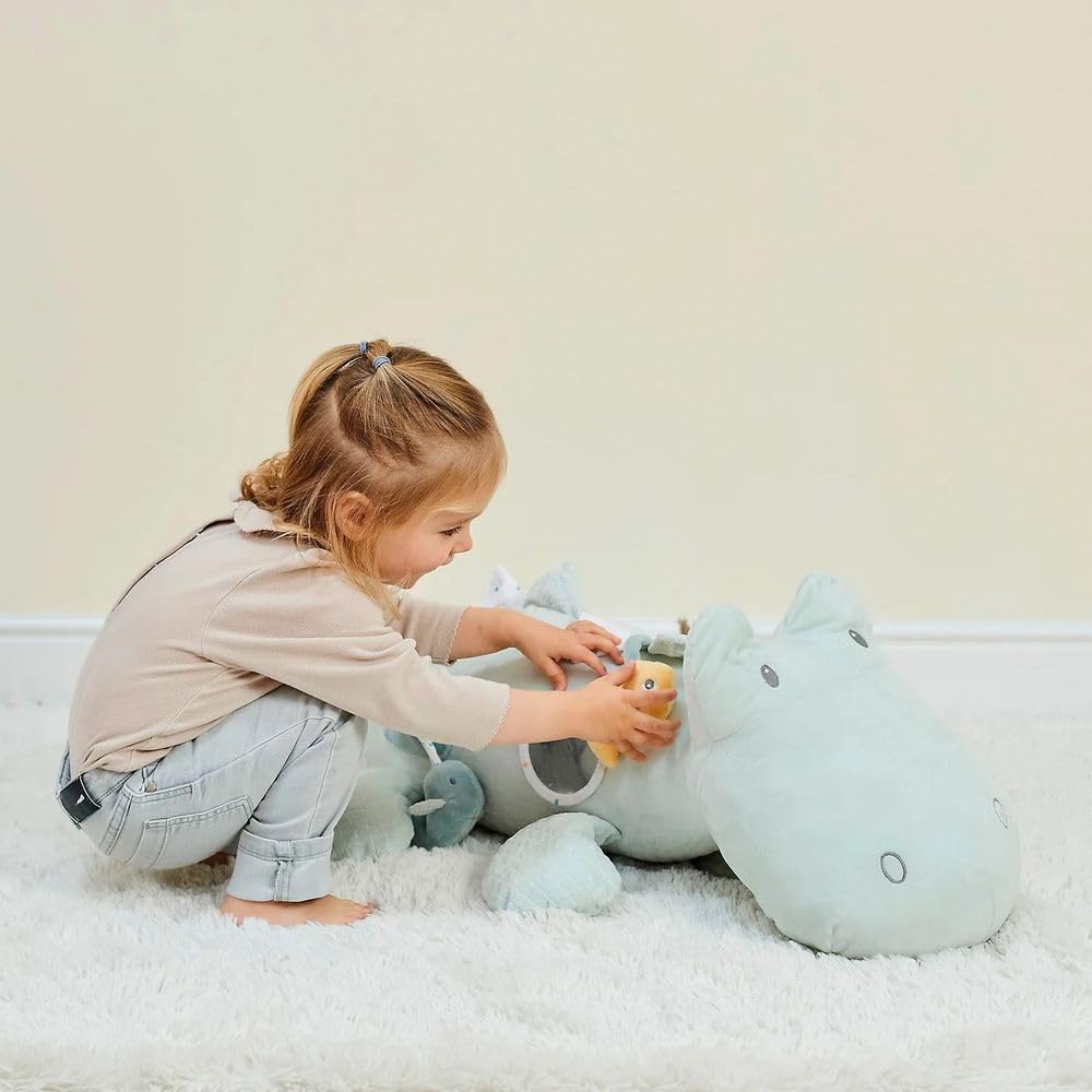Nattou Peluche Attività, Romeo il Coccodrillo, In Poliestere, Con Varie Attività, Ca. 28 cm, Romeo, Jules e Sally, Celeste