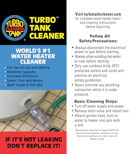 Turbo Tank Cleaner - Water Heater Cleaning Tool, Improves Hot Water Supply, Removes Hard Water Sediment, Flushes Gas & Electric Tanks, Pro-Grade DIY Solution - Thumbnail 5