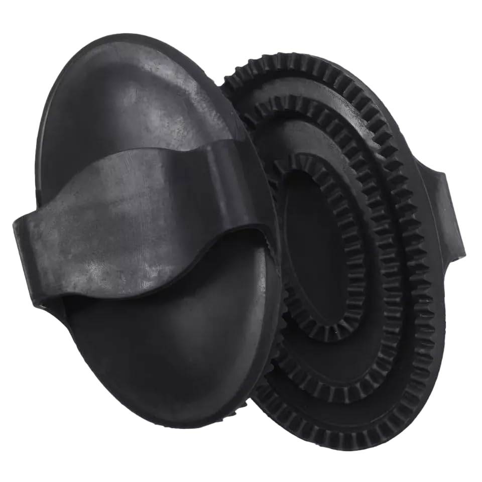 Horse Grooming Black Rubber Curry Comb Black Color