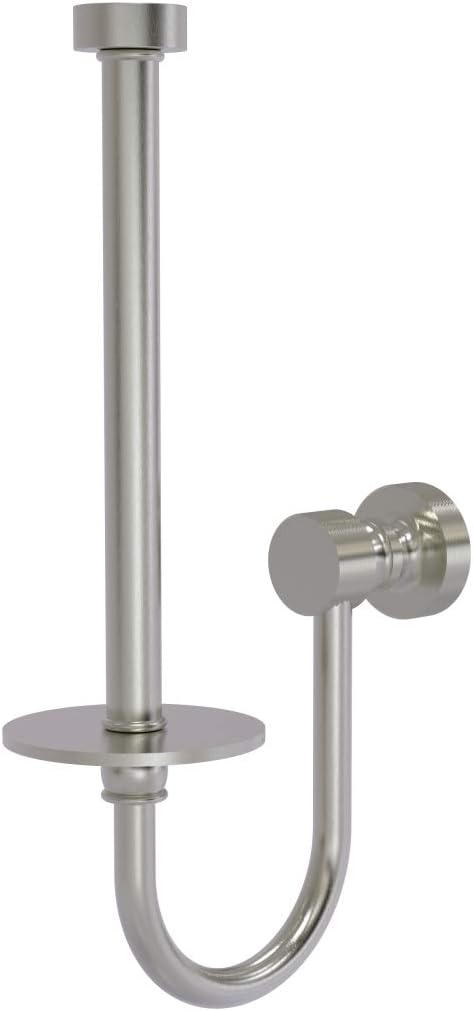 Allied Brass FT-24U-SN Foxtrot Collection Upright Tissue Toilet Paper Holder, Satin Nickel
