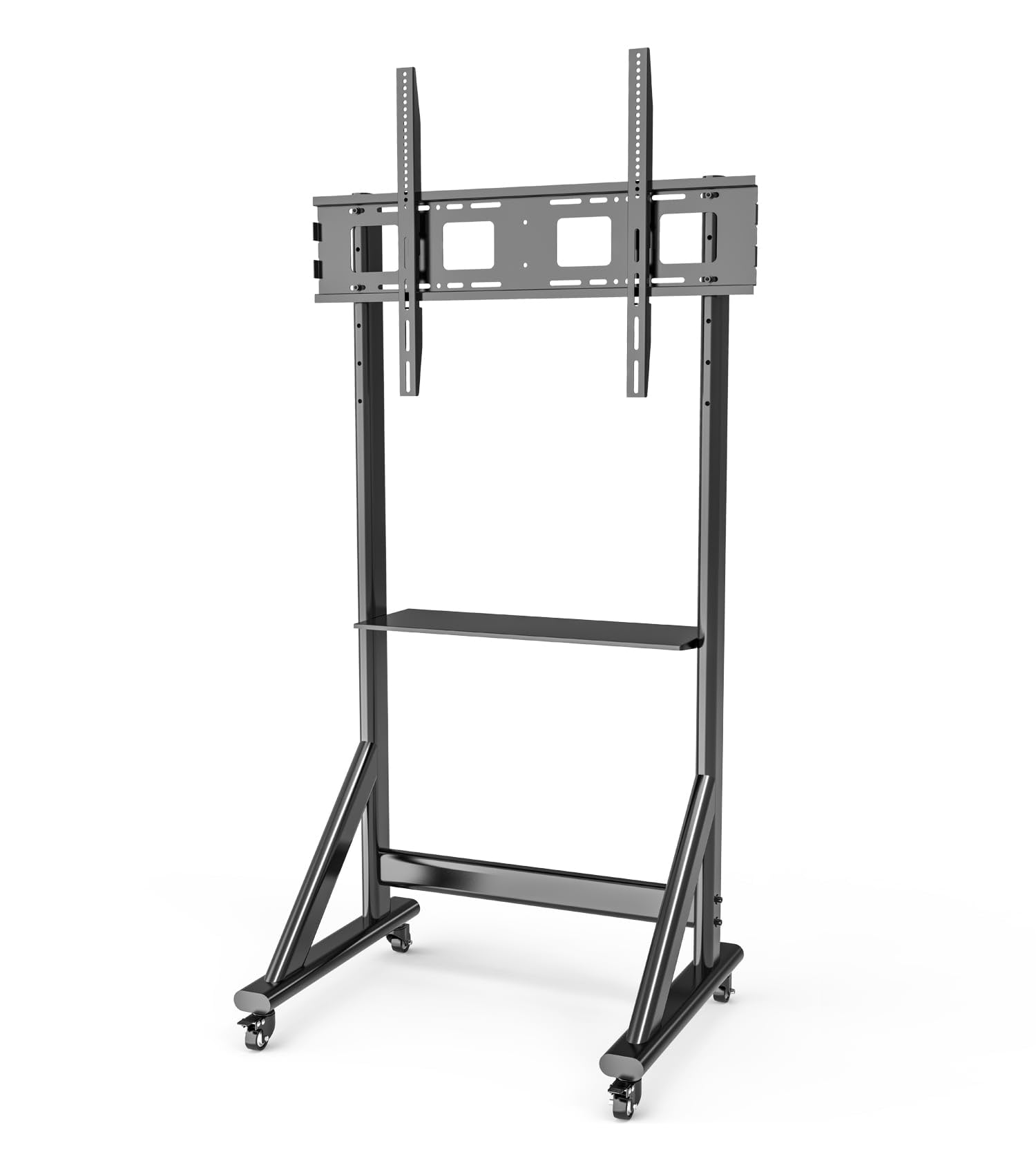 Techly 368741 Supporto da Pavimento TV LCD/LED 55-100" Altezza Regolabile con Mensola Nero