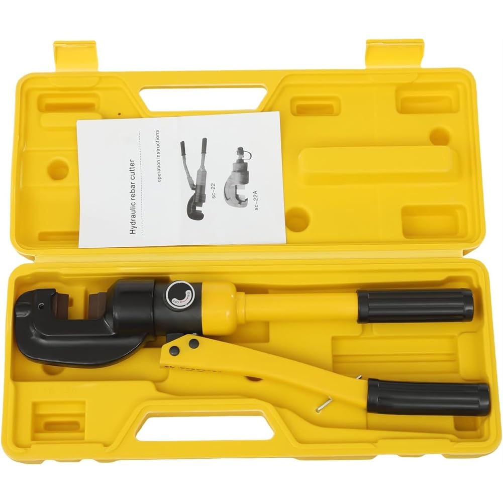 Jnchdghwa Yellow For Cut Thread Steel Handheld Hydraulic Rebar For Cutter, 13 Ton Capacity, For 4-22Mm Rods, Bar Bolt Tool