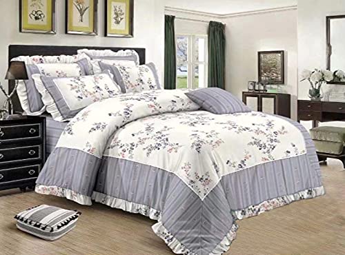 Comfortable Bedding Duvet Cover Set Bedsheet 6pcs One Set High Cotton Quality (King, HB003)