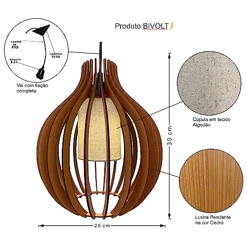 Lustre Para Sala De Jantar Pendente Para Cozinha Sala (Cedro)