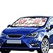 Produktbild Plosds Auto Heckscheibe Schatten Granatapfel Blume Rose Sonnenblende Universal Fit Vorne Halten Auto Fahrzeug Kühle Wärme Reflektor Geländewagen LKW 55"x 30" Auto Faltbare Sonnenblende