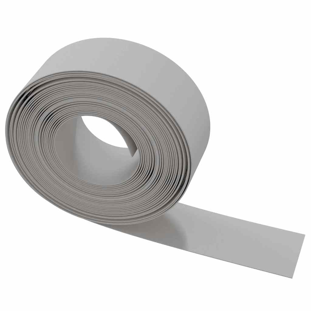 di bordi per prato, 4 pezzi, grigio, 40 m x 20 cm, in plastica PE, flessibile, per aiuole e laghetti