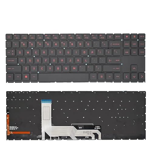 SP/US ���V�A��X�y�C����m�[�g�p�\�R�� RGB �o�b�N���C�g�L�[�{�[�h HP OMEN 15-EN EN0019NR EN0013DX EN0023DX TPN-Q238 Q267 �p(US Red Word light)