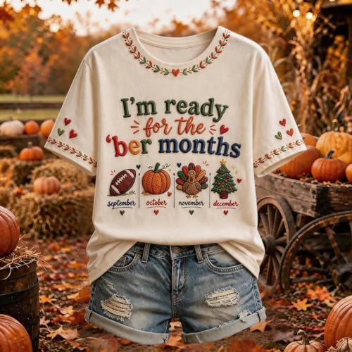 Womens Halloween Shirts Vintage I'm Ready for the BER Months Tops - image 2