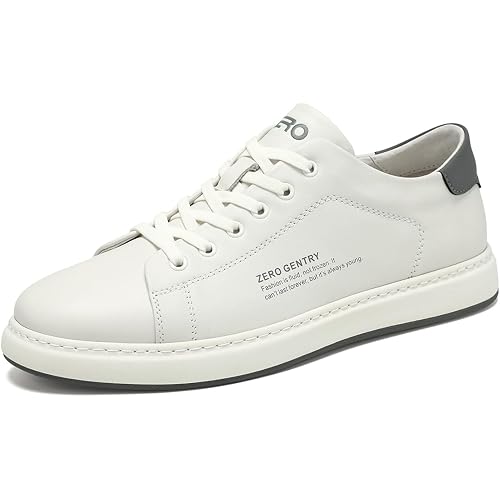 ZRO Men's Handmade Stitching Premium Top Layer Cowhide American Street Fashion Art Board Shoes Low-Top Tie Soft Leather Casual Sneakers