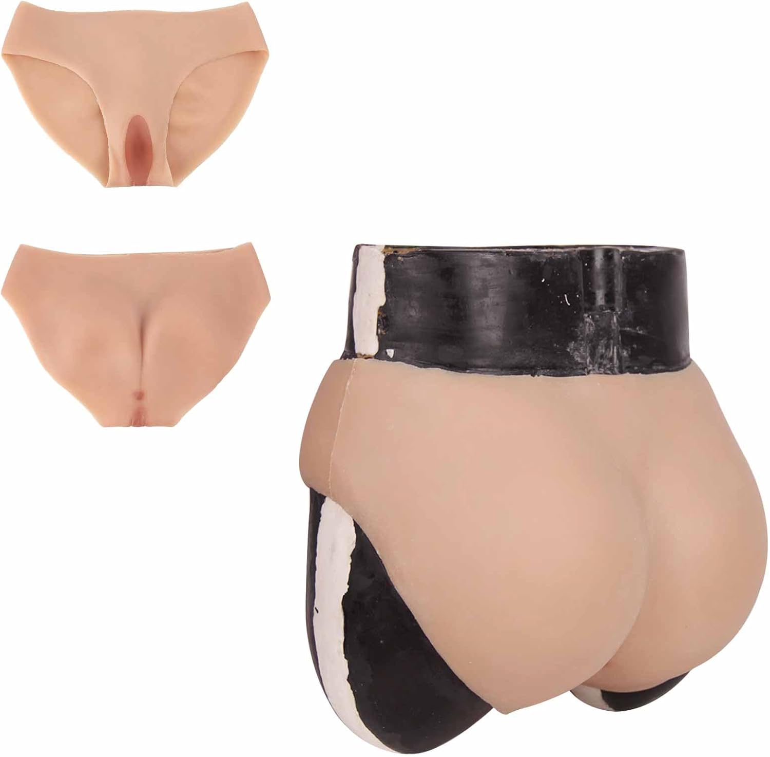Realistic Sissy Silicone Panties False Pussy Boxer Briefs Insertable Hiding Gaff Fake Vagina Underwear for Drag Queen