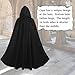 Giftdigger Renaissance Cloak for Men Women,Adult Renaissance Hooded Cape,Medieval Hobbit Cloak,Women Men Victorian Velvet Cape with Necklace,Halloween Short Velvet Capes,Black,M/110