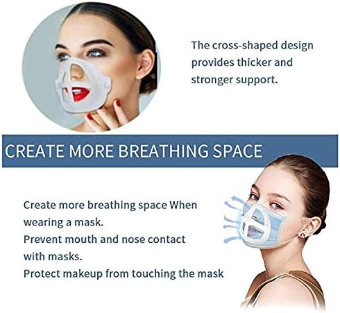 3D Mask Bracket, for Mouth and Nose Increase Breathing Space Smooth Breathing, for Comfortable Transparent Inner Frame Washable Reusable (10Pack)