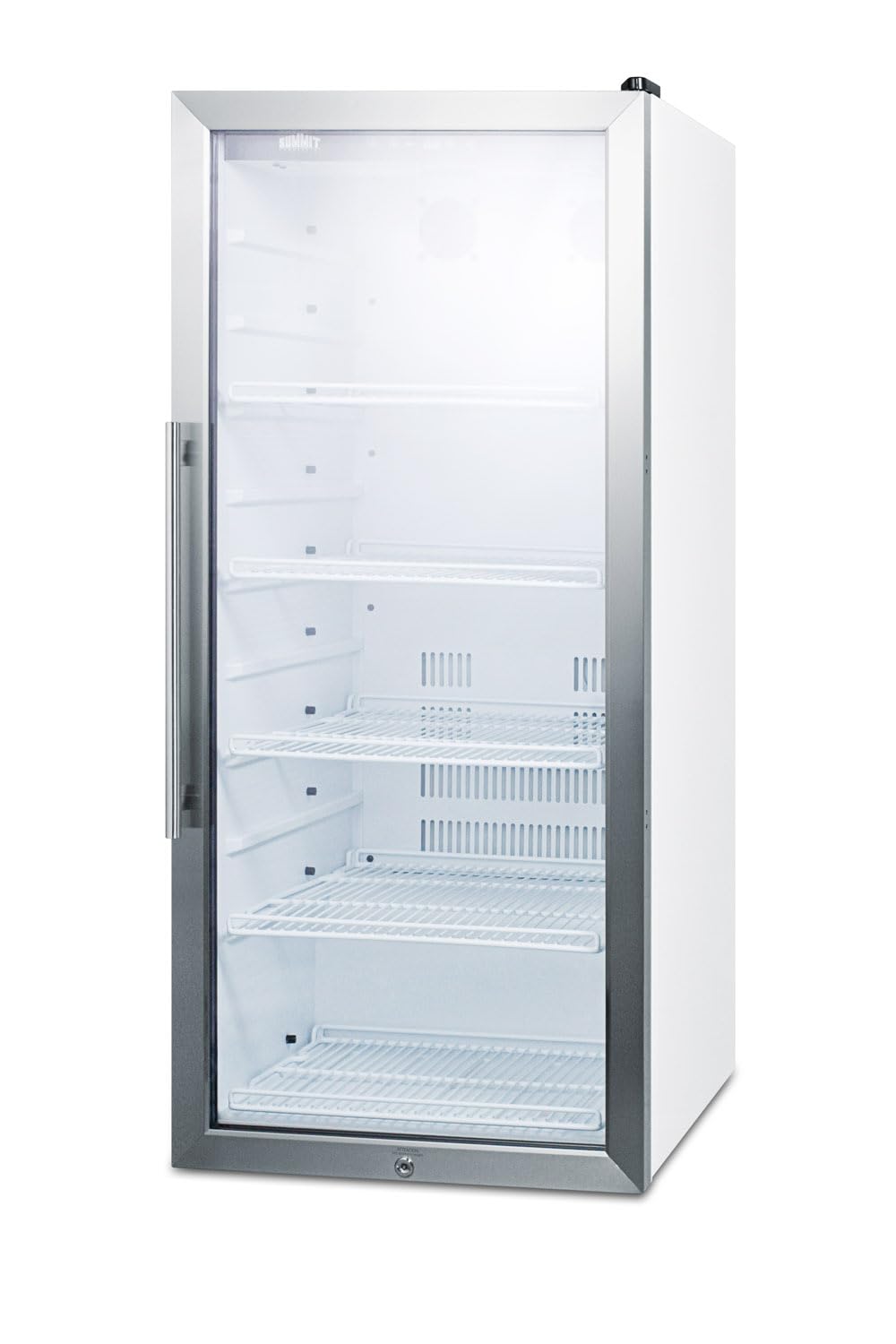 Summit Appliance 21.25'' W Freestanding 144 Cans (12 oz.) 9 Cubic Feet Beverage Cooler With Reversible Glass Door - View 4 | Fridge.com