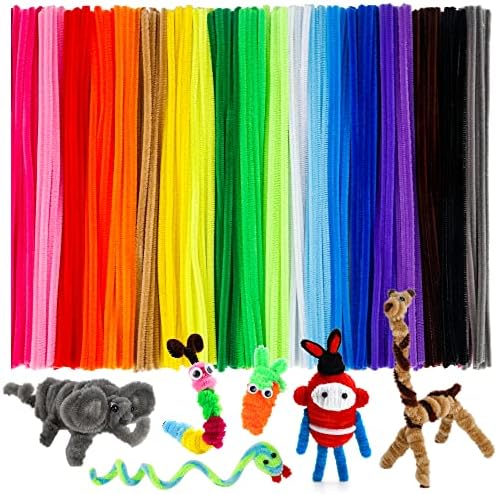 Caydo 20 Colors Thick Pipe Cleaners Craft, 200PCS